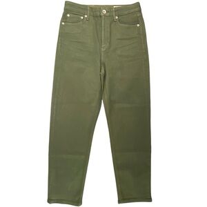 Rag & Bone Nina High-Rise Ankle Cigarette Skinny - Coated Olive Wms sz 29